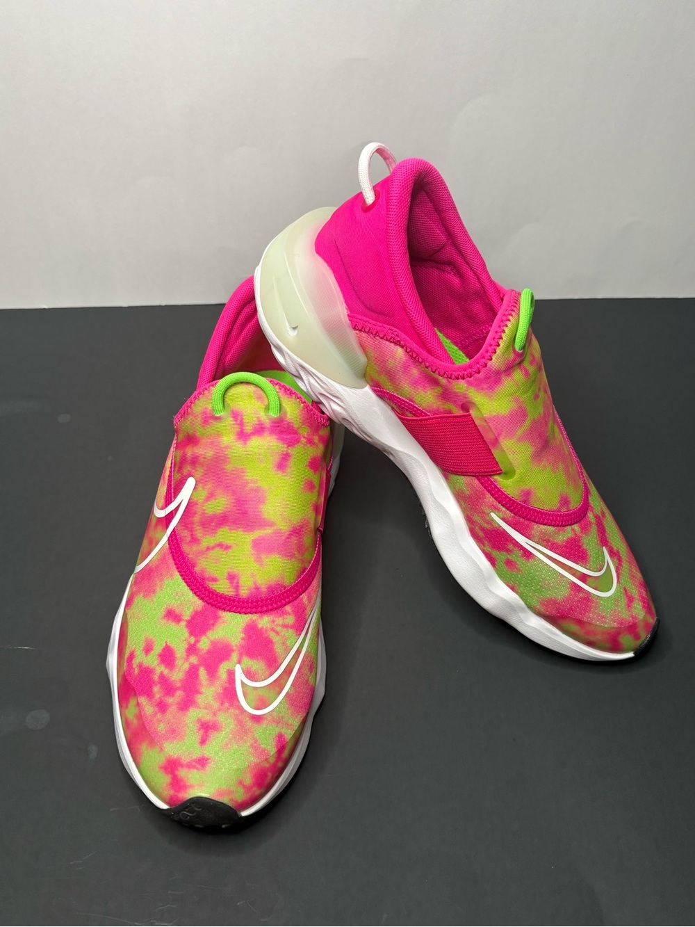 🔥 Nike React Flow GS Pink Prime Acid Wash Slip On Sneakers 5Y / 7W